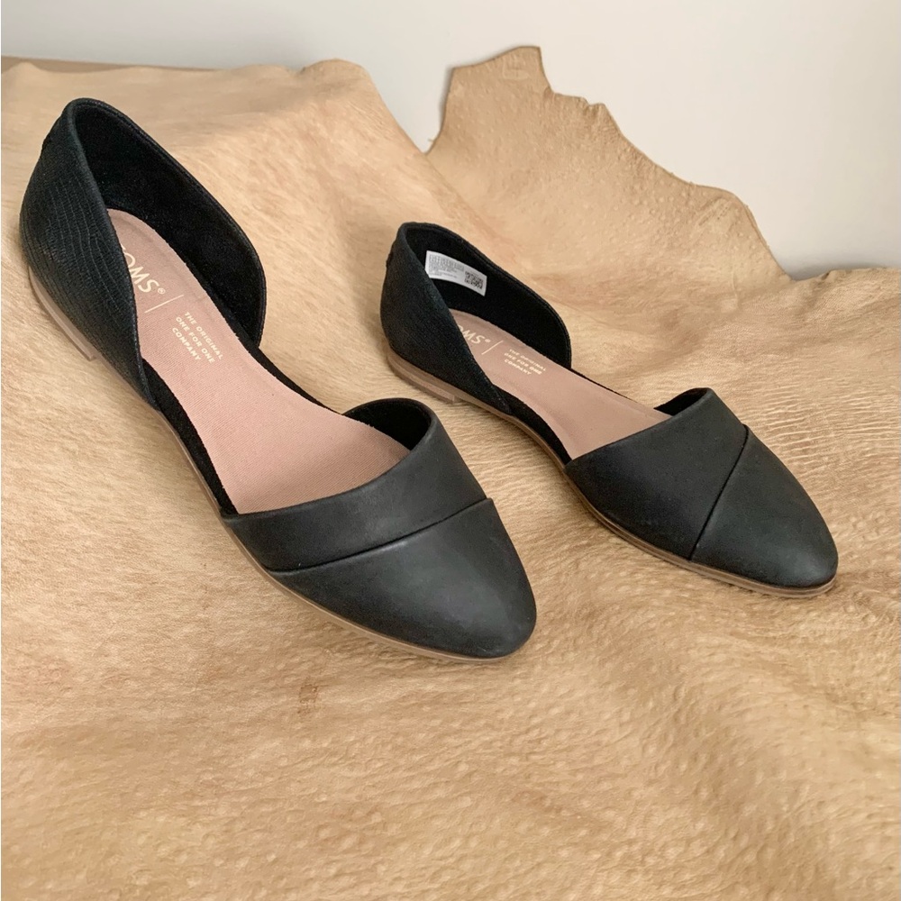 (NEW) TOMS Women's Jutti d'Orsay Black Flats